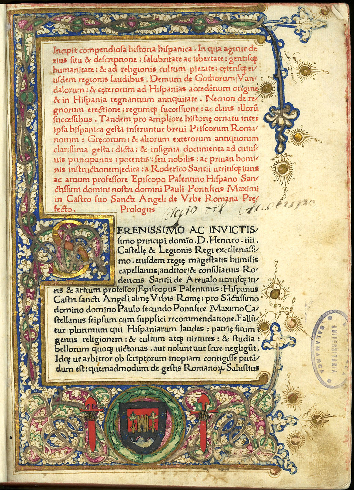 Incunable 49. Alfonso X en el espejo de la historia. Exposición Arquitecto de historias: Alfonso X y el saber histórico en la Edad Media. Universidad de Salamanca