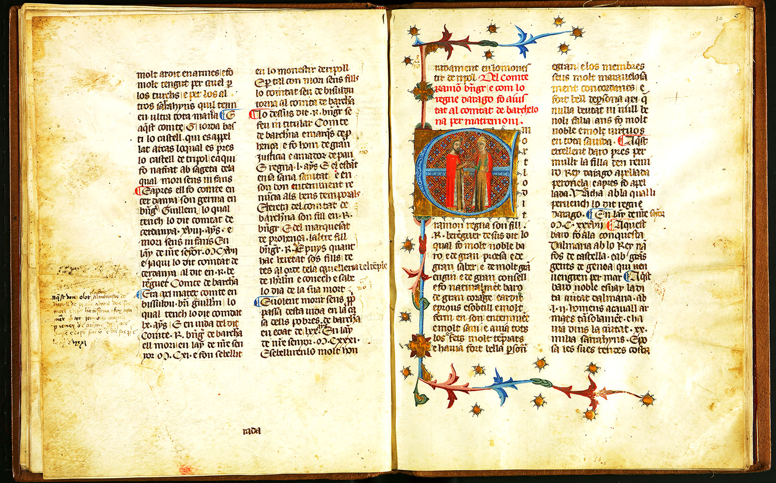 Crònica dels reis d’Aragó i comtes de Barcelona. La península historiográfica. Exposición Arquitecto de historias: Alfonso X y el saber histórico en la Edad Media. Universidad de Salamanca