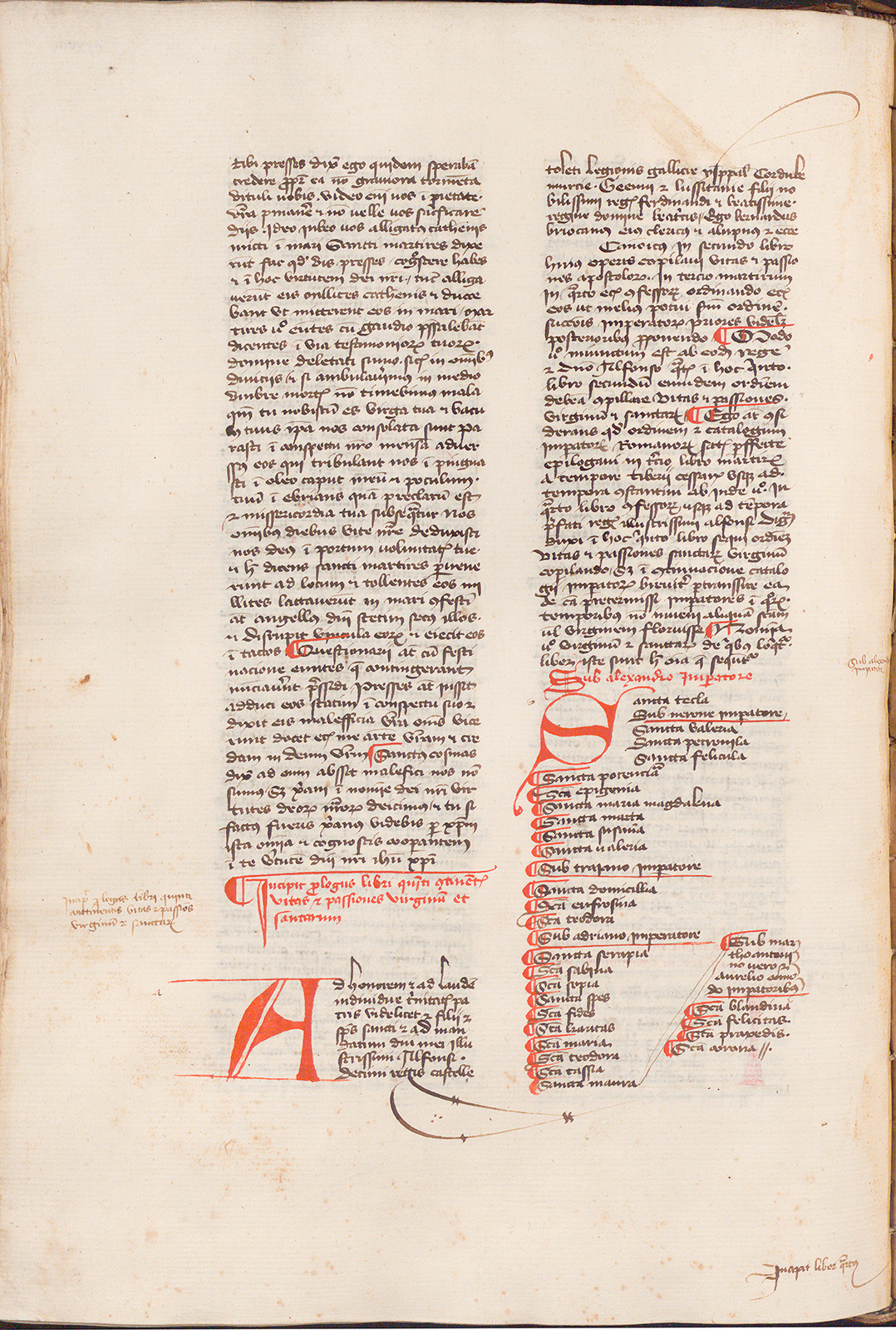 Vitae et passiones sanctorum. Historia: femenino singular. Exposición Arquitecto de historias: Alfonso X y el saber histórico en la Edad Media. Universidad de Salamanca