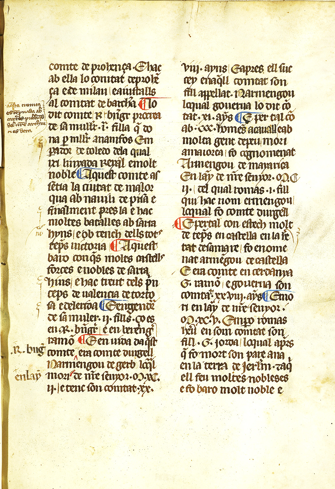 Crònica dels reis d’Aragó i comtes de Barcelona. La península historiográfica. Exposición Arquitecto de historias: Alfonso X y el saber histórico en la Edad Media. Universidad de Salamanca